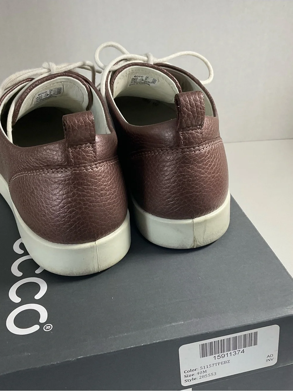 ECCO GILLIAN Sneakers Pebbled Metallic Bronze Leather Women’s Shoes Size 9 EU40
